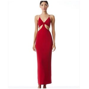 Alice + Olivia Cut Out Red Gown